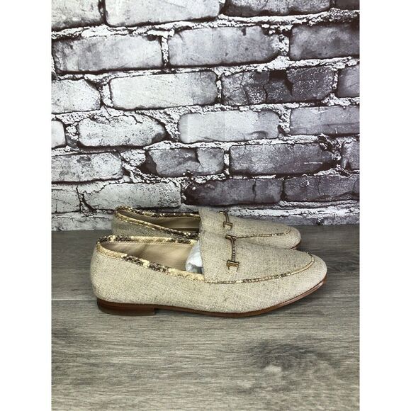 Sam Edelman Lior Beige Leather Horsebit Almond Toe Slip On Flats Women Sz 7M US - Picture 15 of 16
